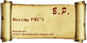Bozzay Pál névjegykártya