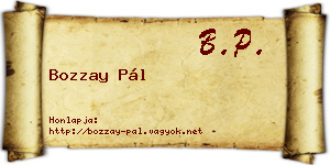 Bozzay Pál névjegykártya